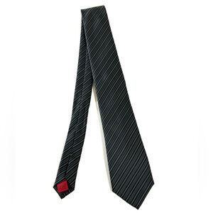 Alfani Black and Gray Striped Tie